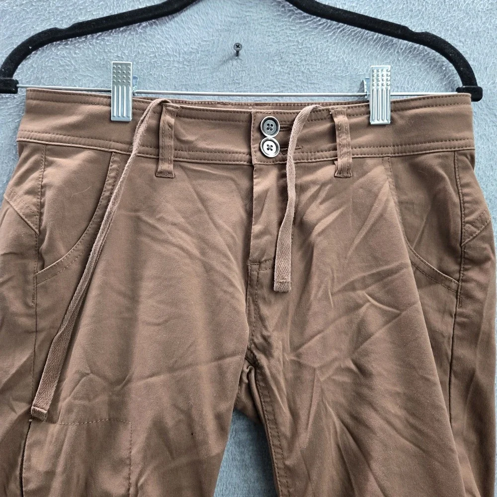 Prana Women‎ Pants 2 Brown Chino Elastane Nylon Drawstring 28